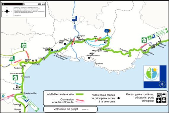 Carte La Méditerranée à Vélo 2023